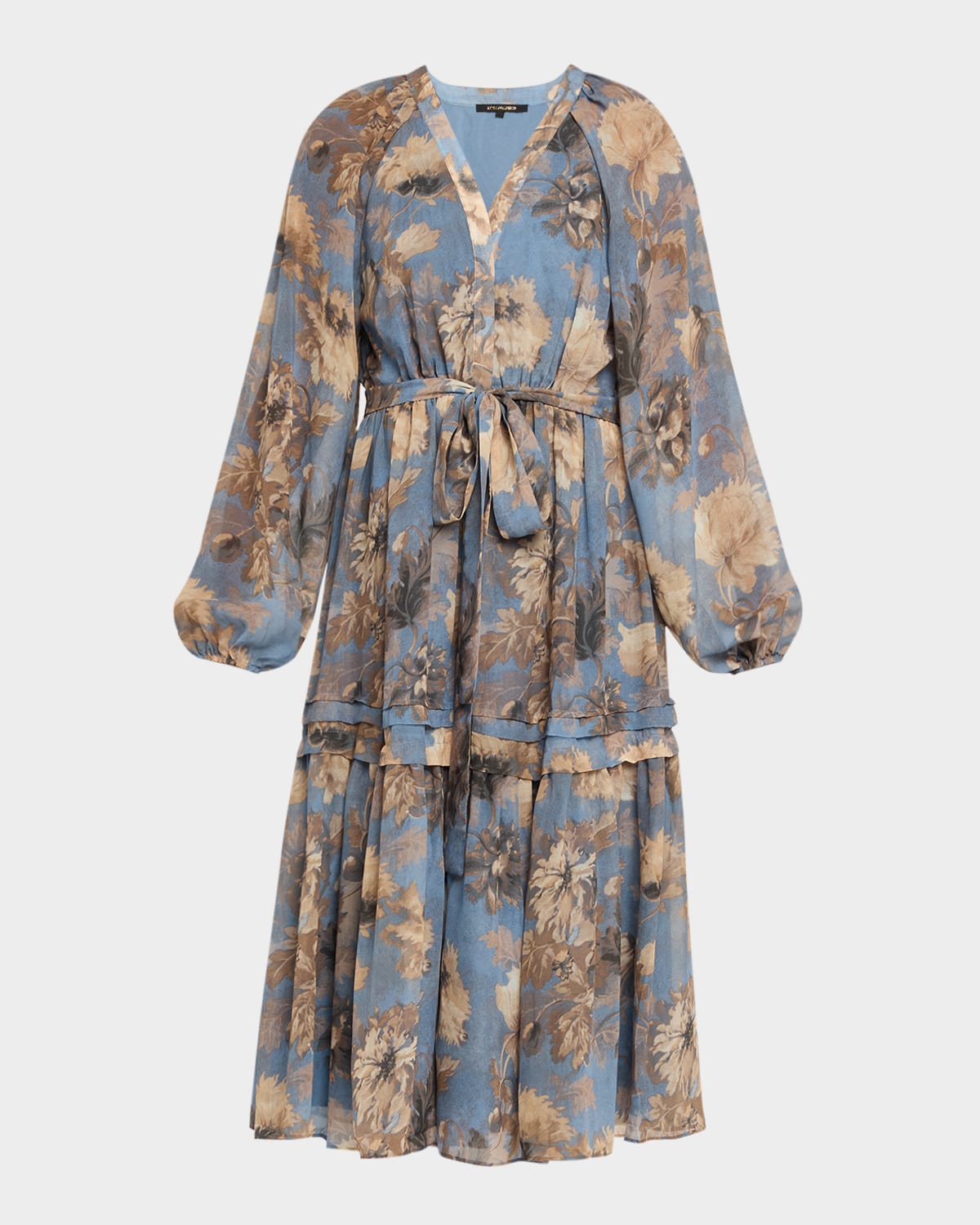 Kobi Halperin Belle Tiered Floral-print Midi Dress