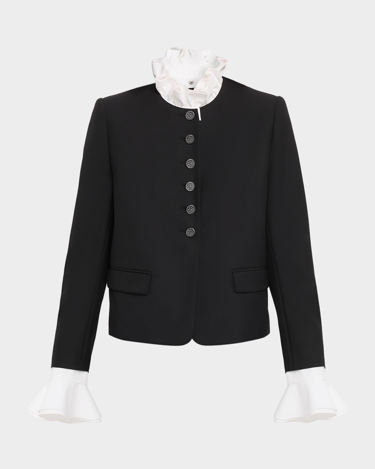Kobi Halperin Marcello Boxy Ruffle-Trim Jacket