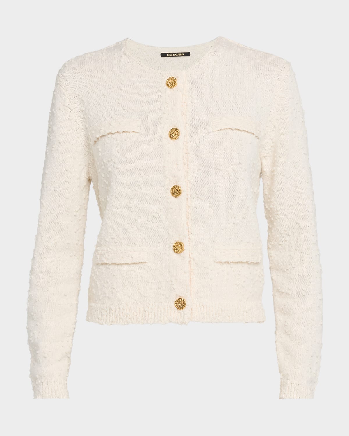 Kobi Halperin Richie Dotted Wool Knit Sweater In White