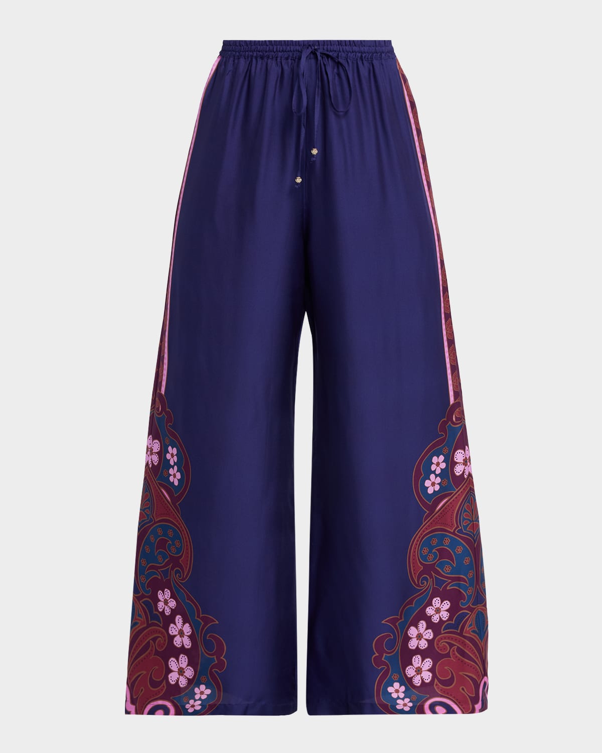 Johnny Was Frankie Easy Printed Drawstring Pants In Blue