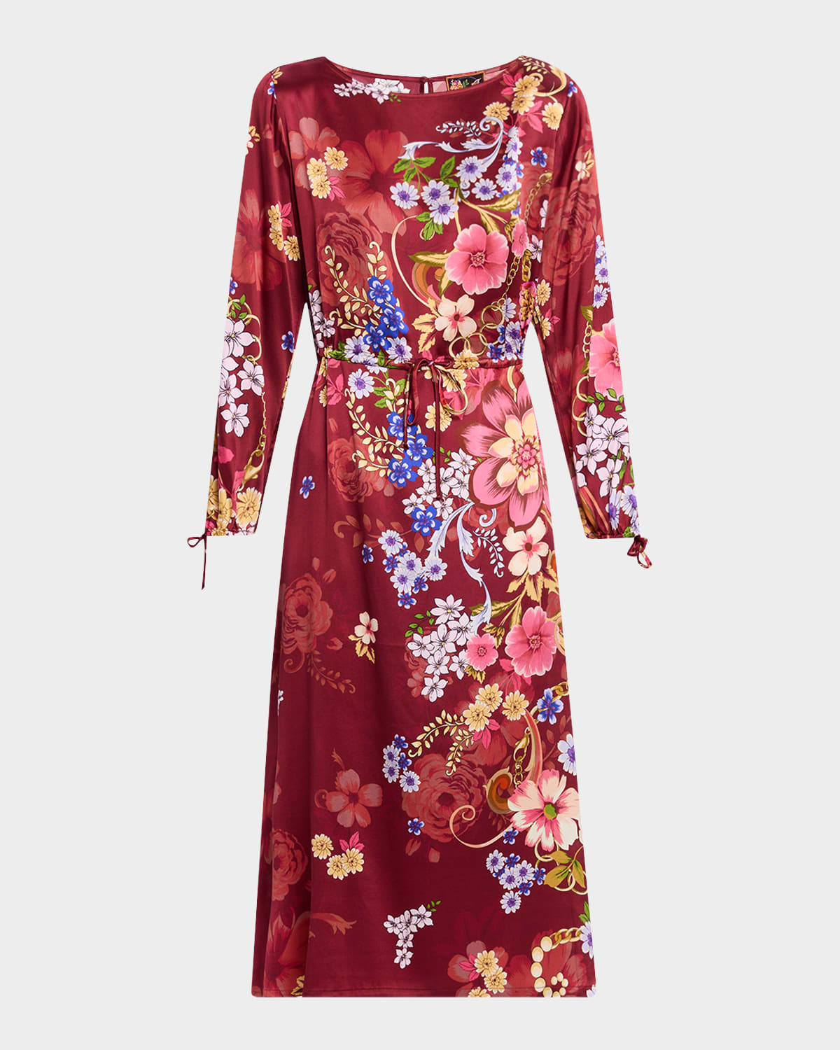 Johnny Was Lorella Floral-print Silk Midi Dress