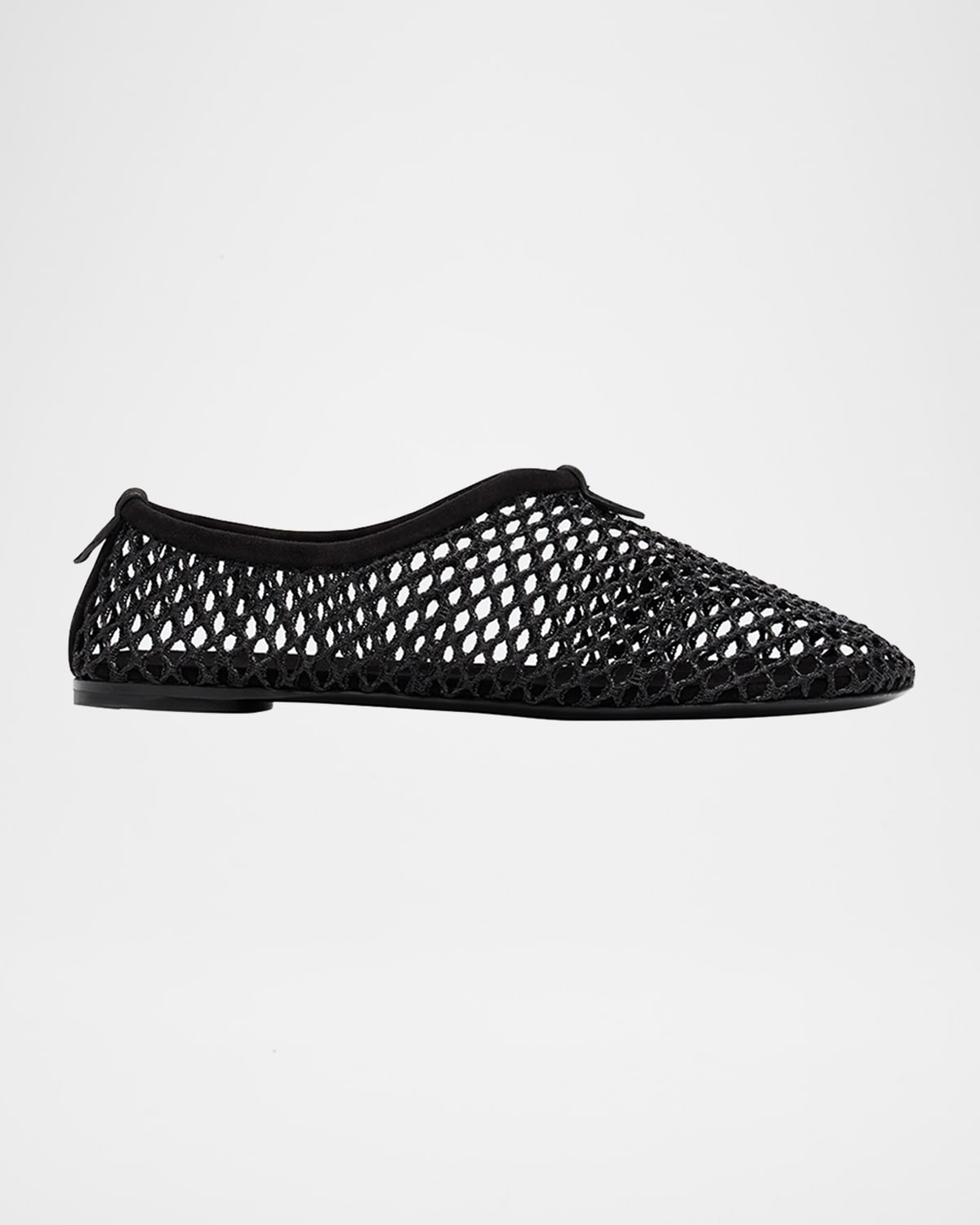 Loro Piana Floaty Fishnet Ballerina Flats In Black