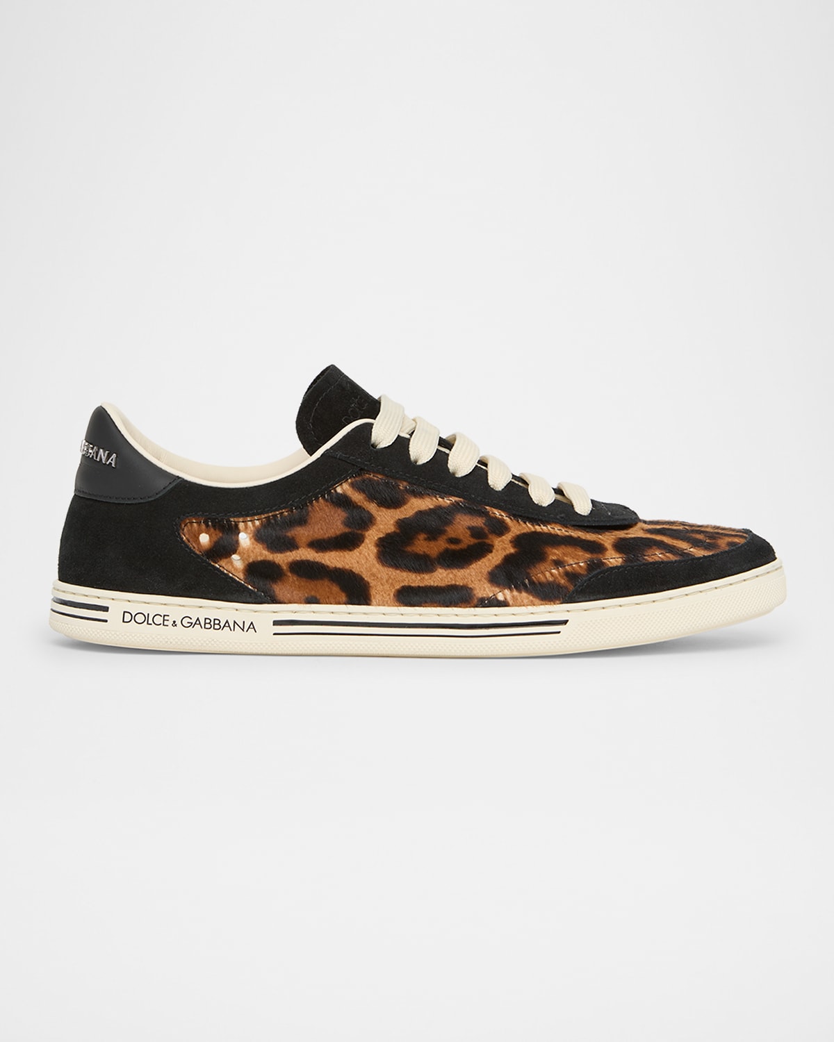 Dolce & Gabbana Printed Calf Hair Saint Tropez Light Sneakers In Brown