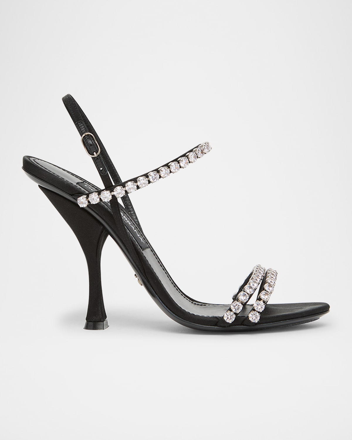 Dolce & Gabbana Formale Embellished Satin Sandals In Black