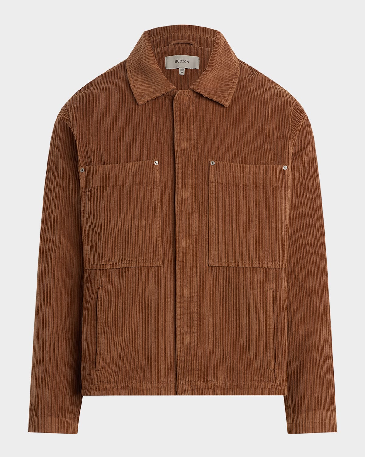 Hudson Men's Corduroy Patch Pocket Worker Jacket In Brown