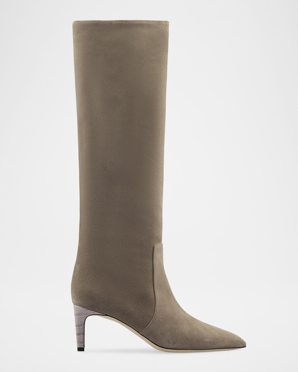 Suede Stiletto Knee-High Boots