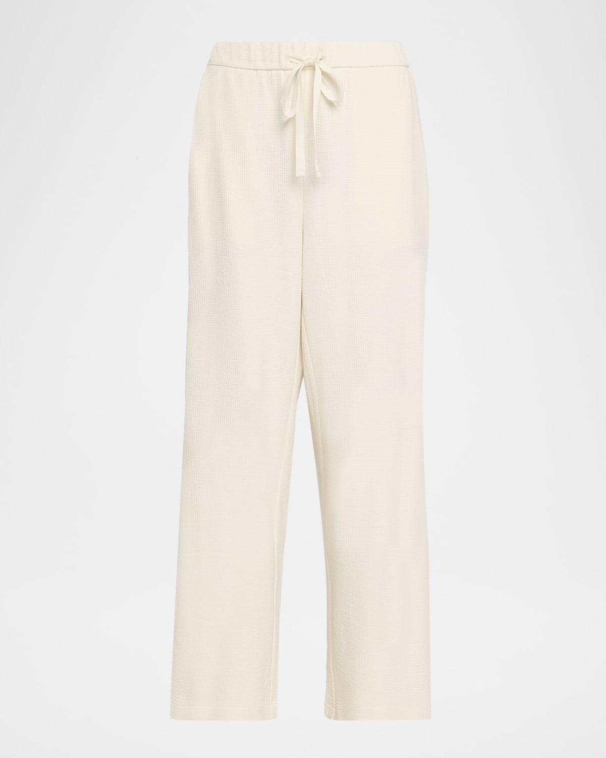 Eileen Fisher Straight-leg Waffle Double Knit Pants In White