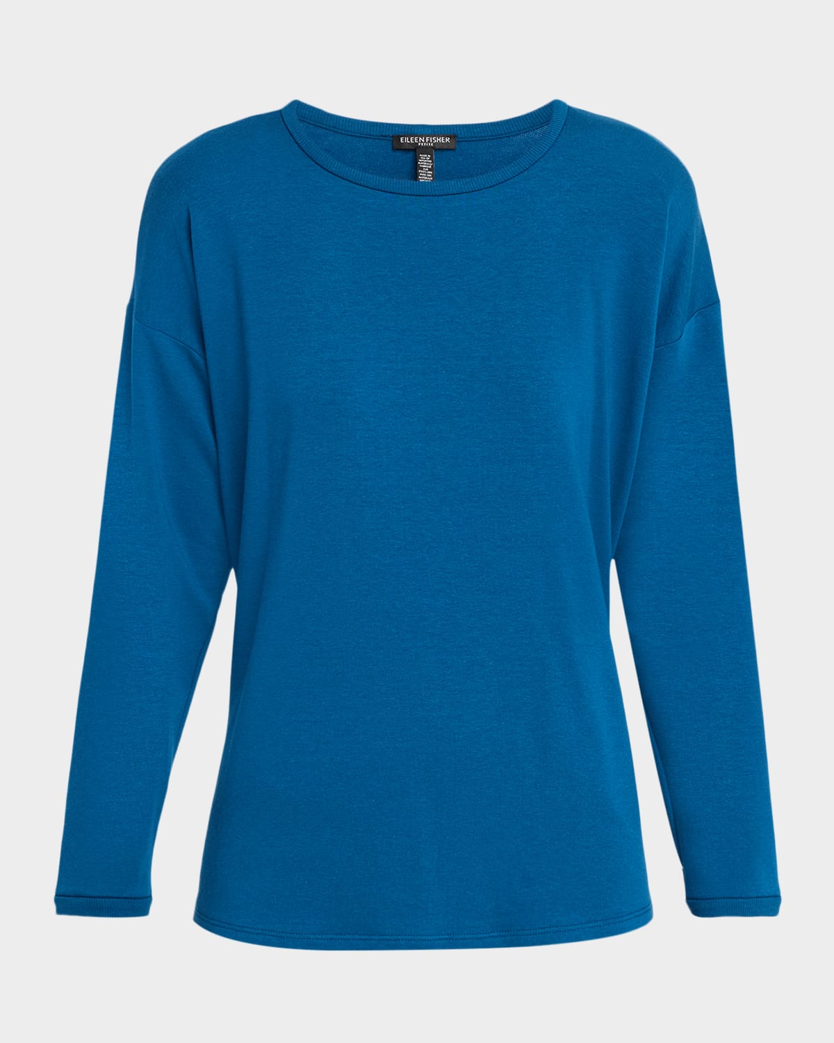 Eileen Fisher Cozy Brushed Terry Long-Sleeve Top