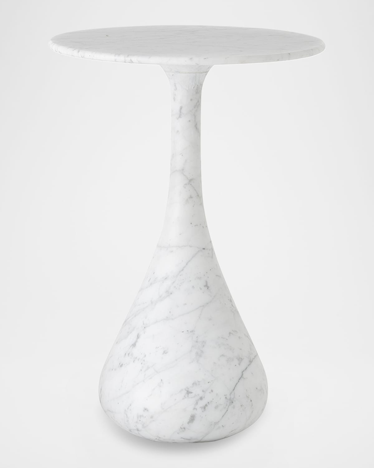 Global Views Dea Large Accent Table, White Marble In White