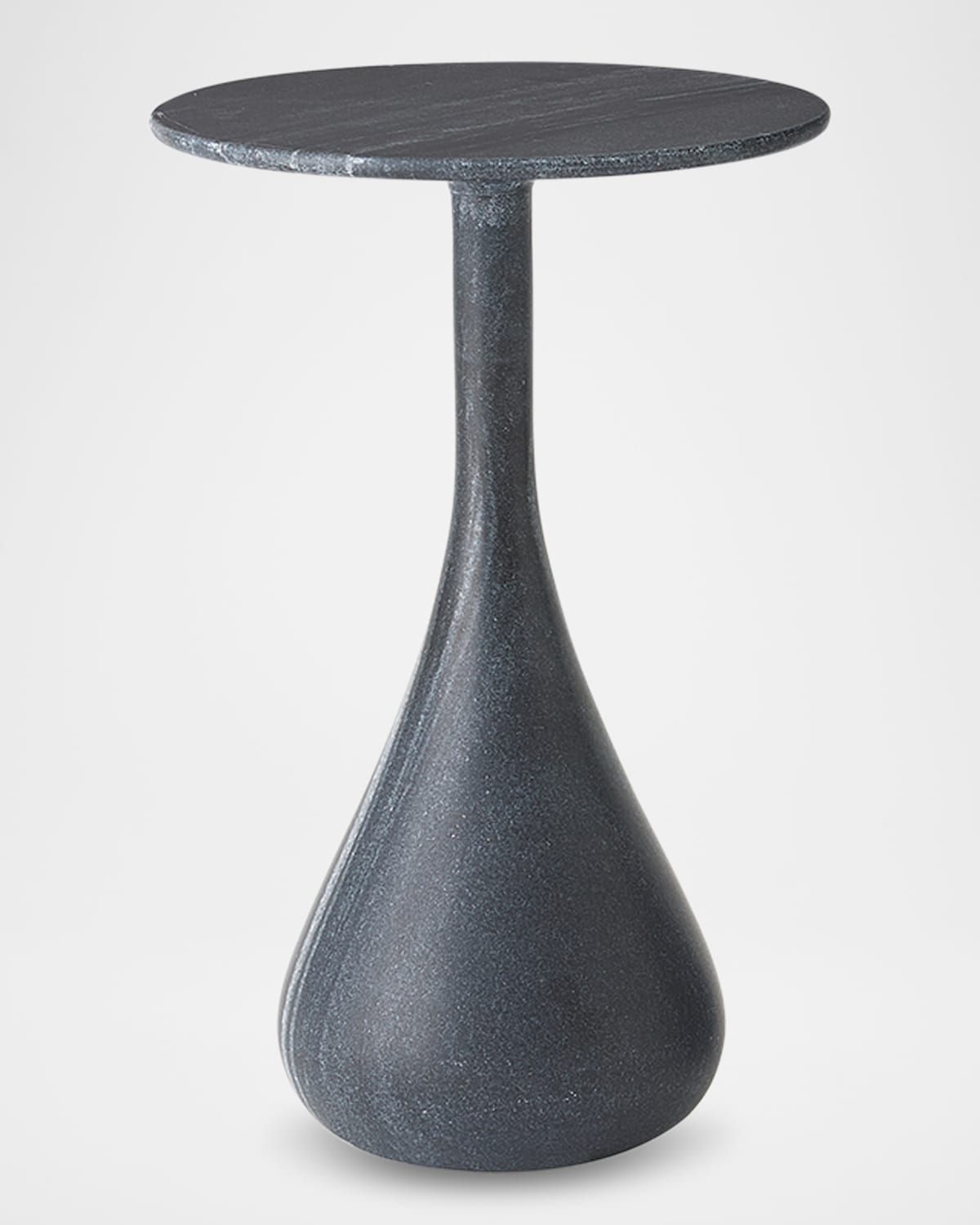 Global Views Dea Small Accent Table, Black Marble In Black