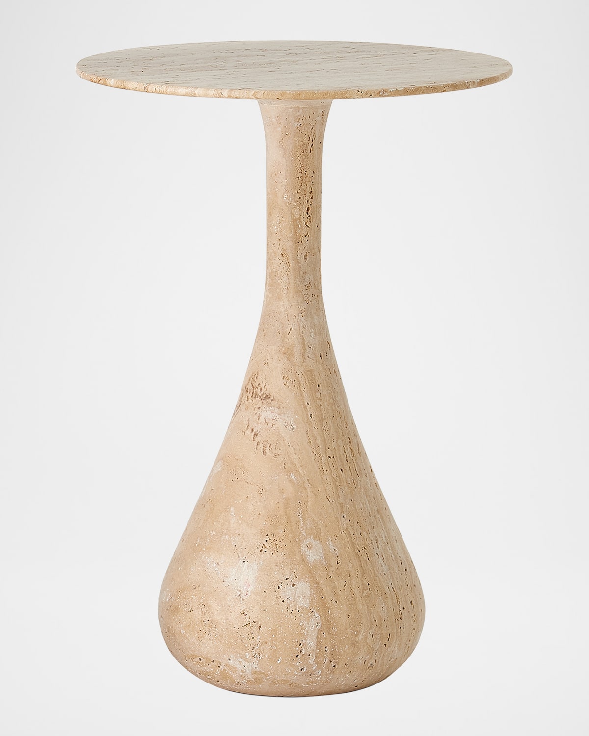 Global Views Dea Large Accent Table, Travertine In Brown