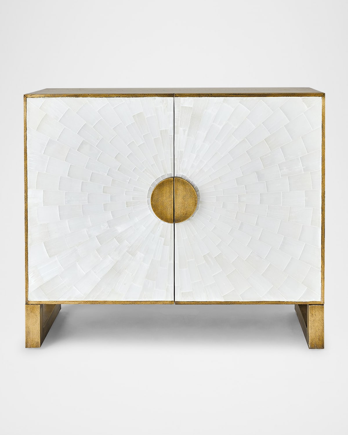 Global Views Gypsum Cabinet In White