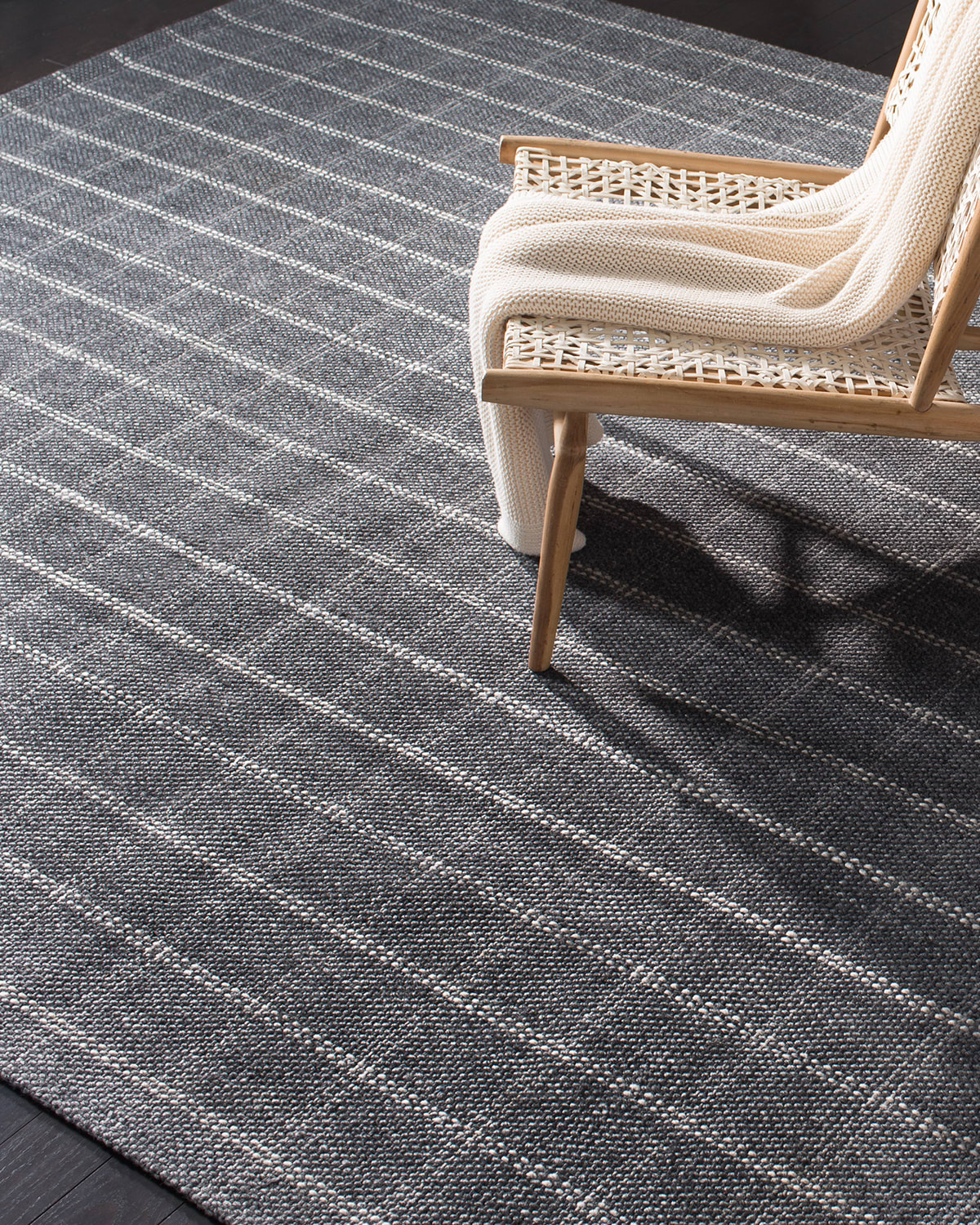 Ralph Lauren Tamworth Check Hand-woven Rug, 10' X 14' In Gray