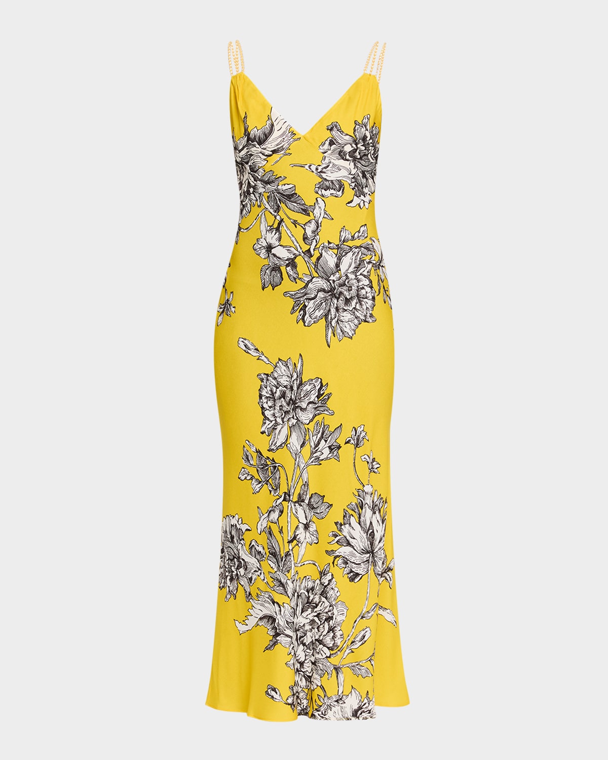 Kiro Blooming Wild Golden Hour Midi Slip Dress