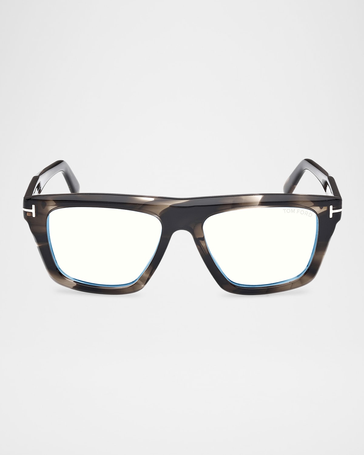TOM FORD Men's FT6059-BM Acetate Rectangle Blue-Block Optical Frames