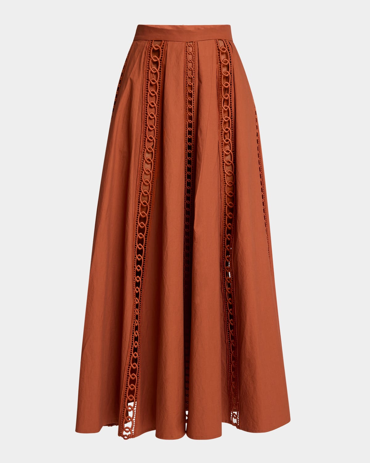 Elie Saab Macrame-inset Cotton Midi Skirt