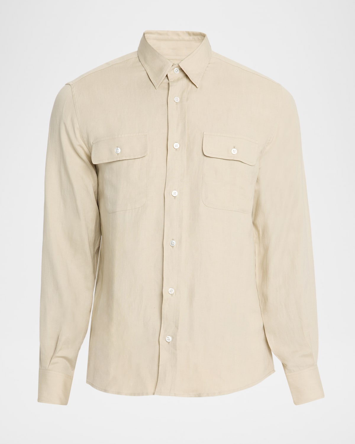 Ralph Lauren Men's Silk And Linen Button-down Shirt