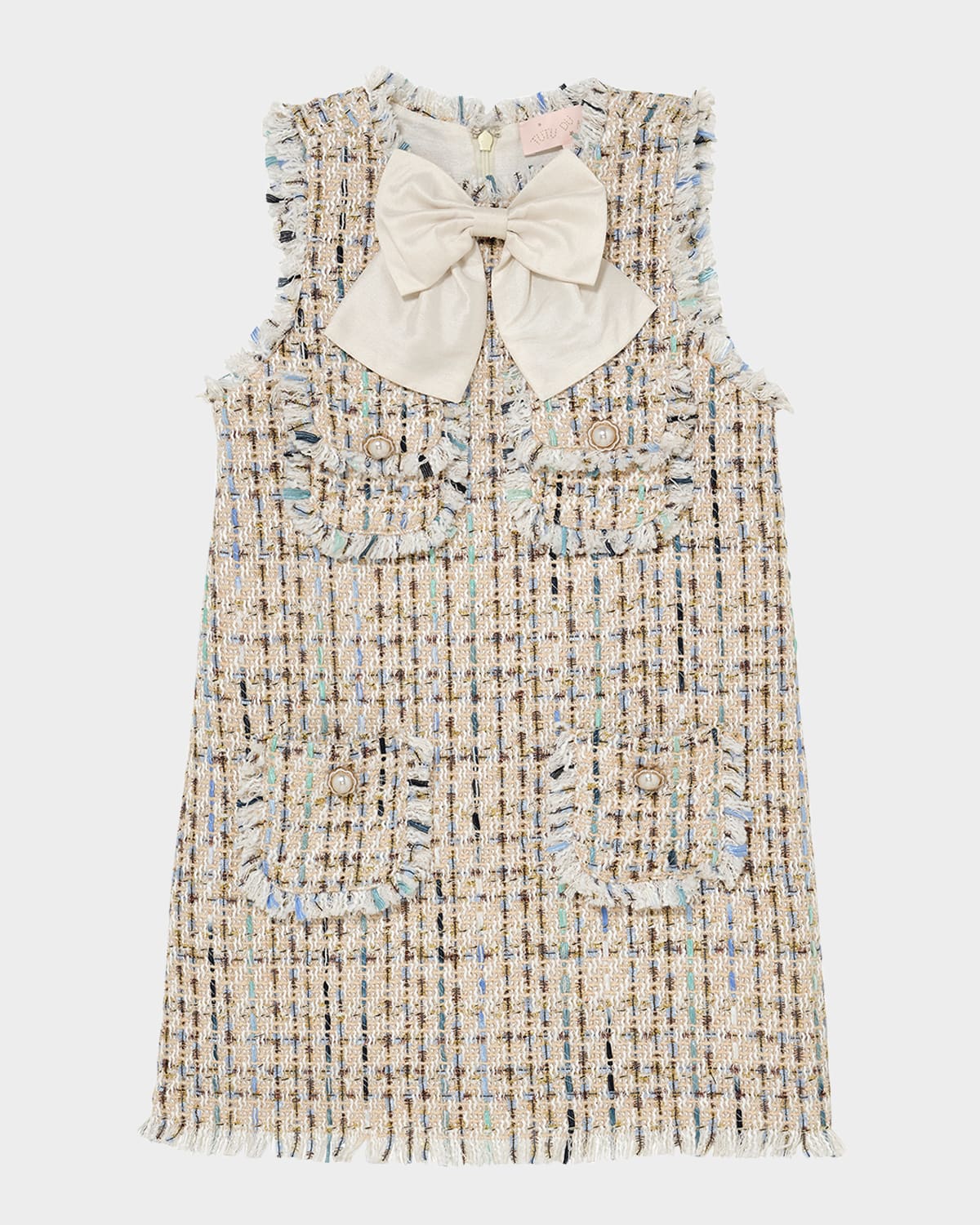 Tutu Du Monde Girl's Texas Hold 'em Sleeveless Tweed Dress In Brown