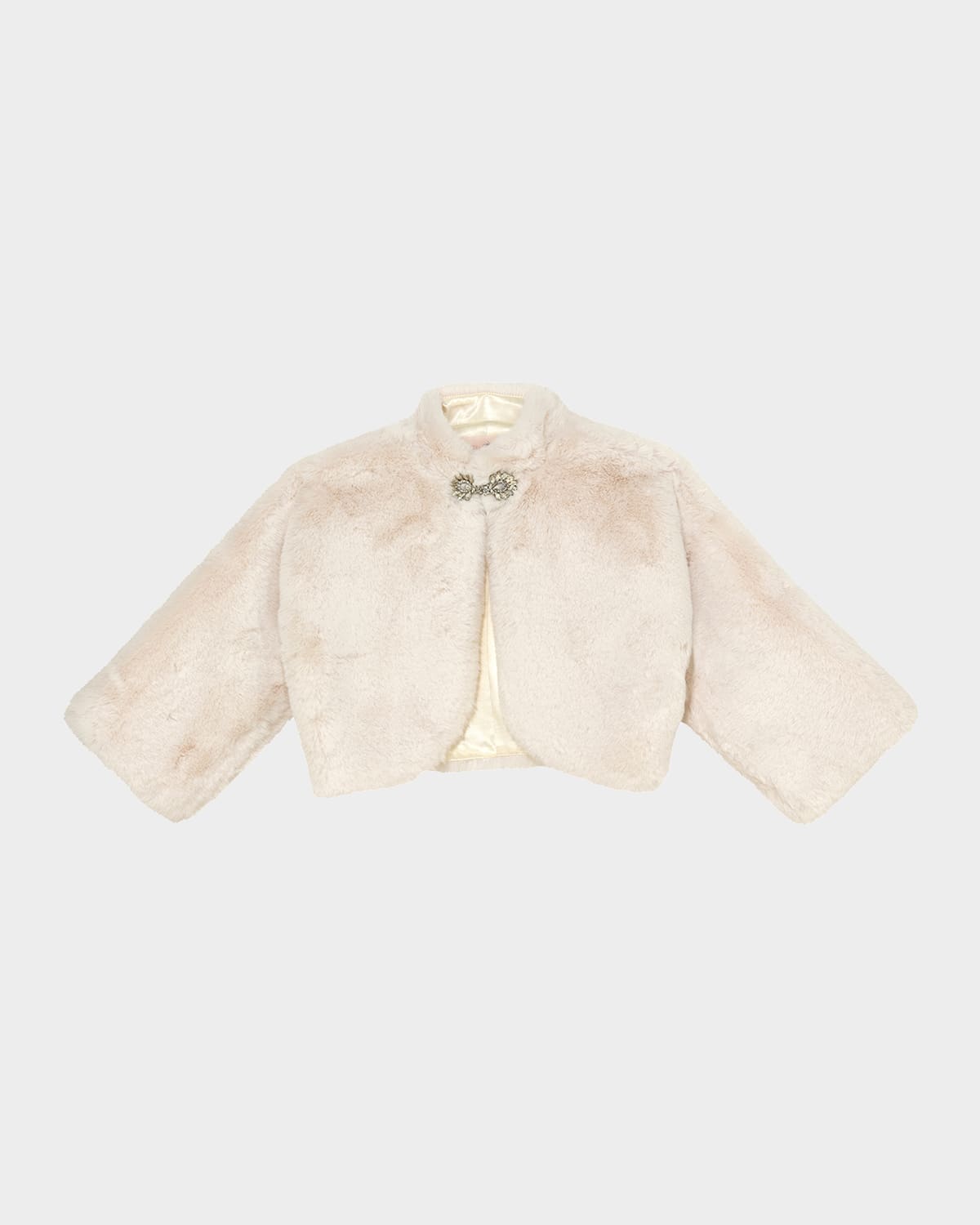 Tutu Du Monde Girl's Promenade Faux Fur Bolero Jacket In White