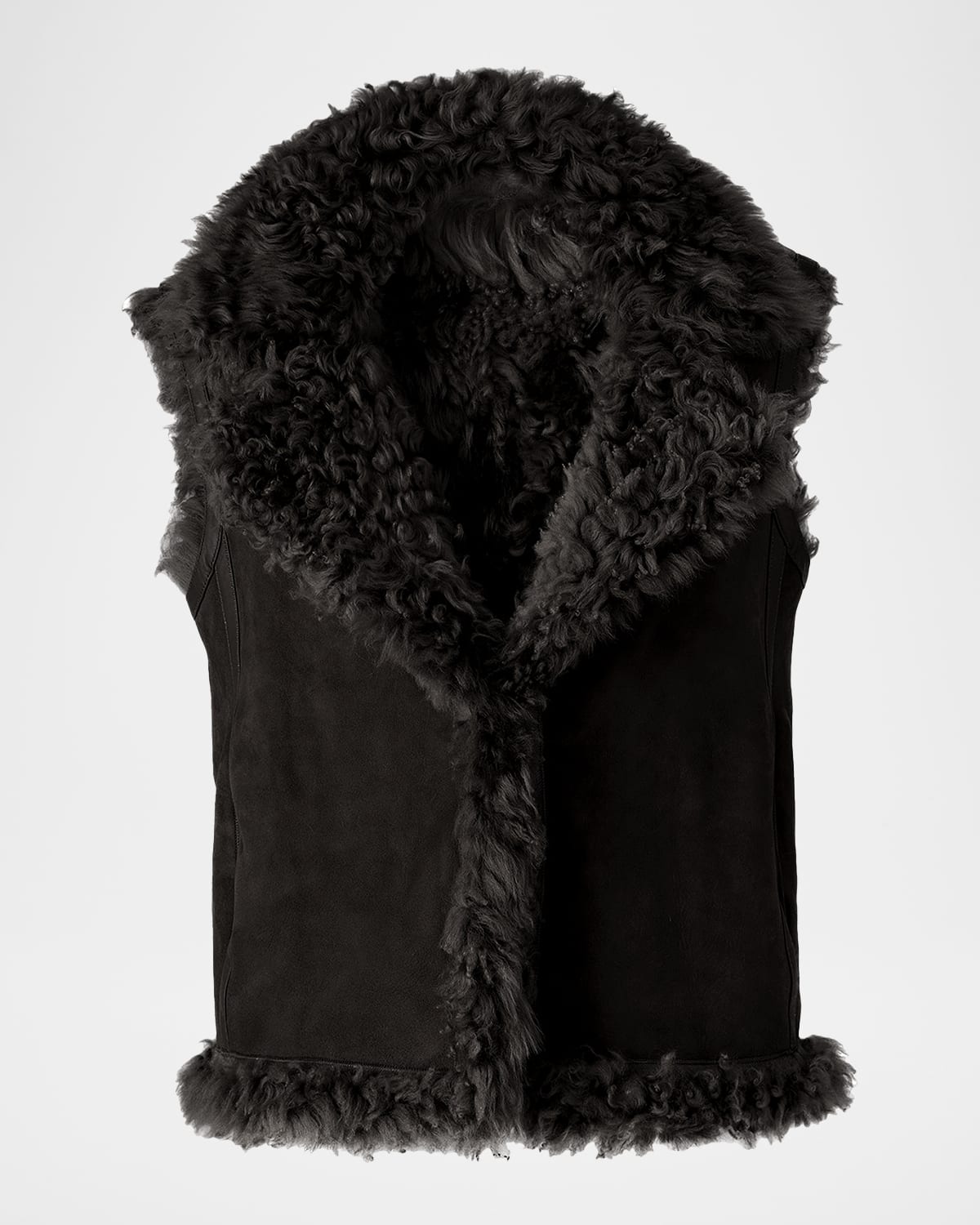 Mackage Kasia Reversible Shearling Leather Vest In Black