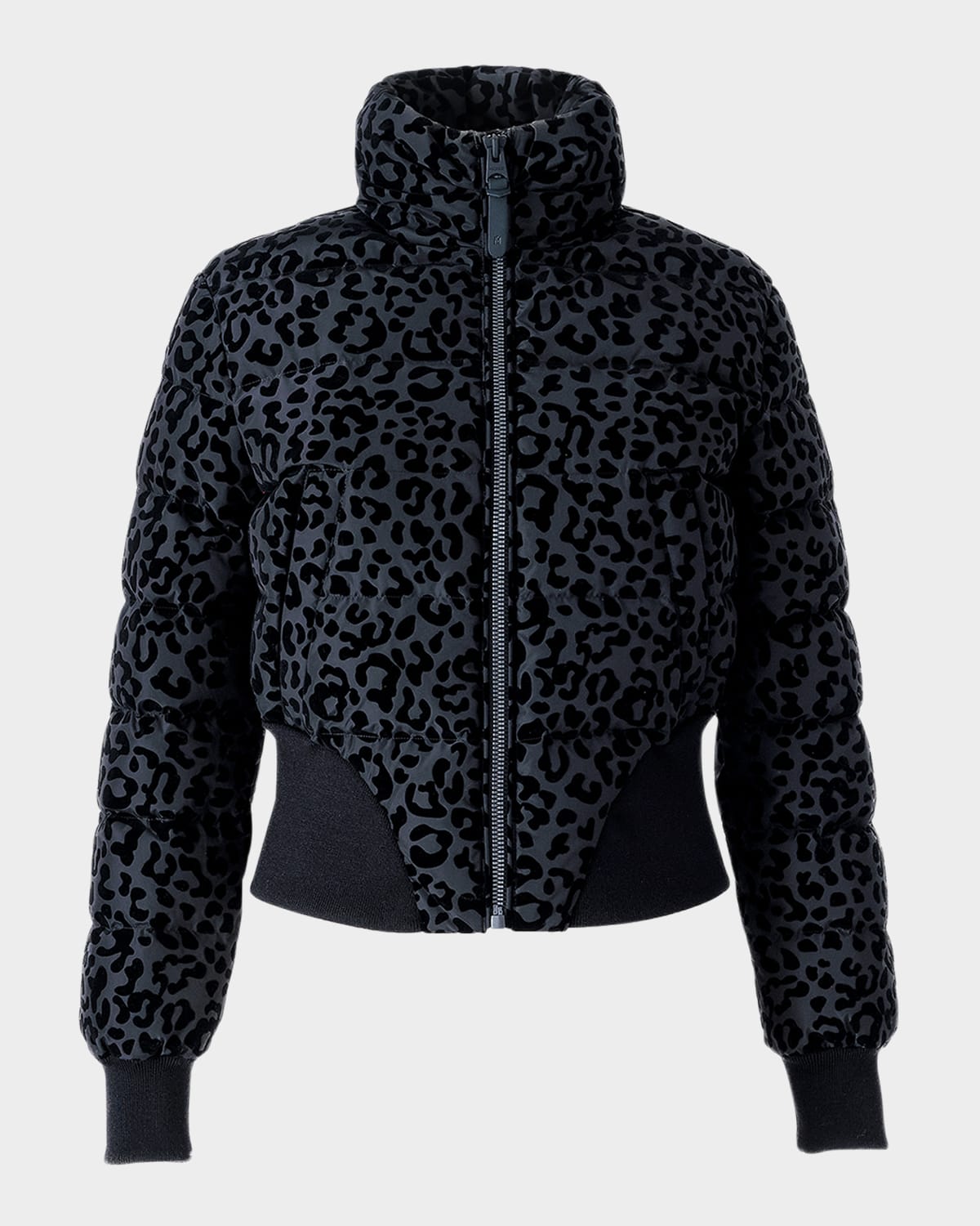 Mackage Yaya-flp Leopard Short Down Jacket In Black