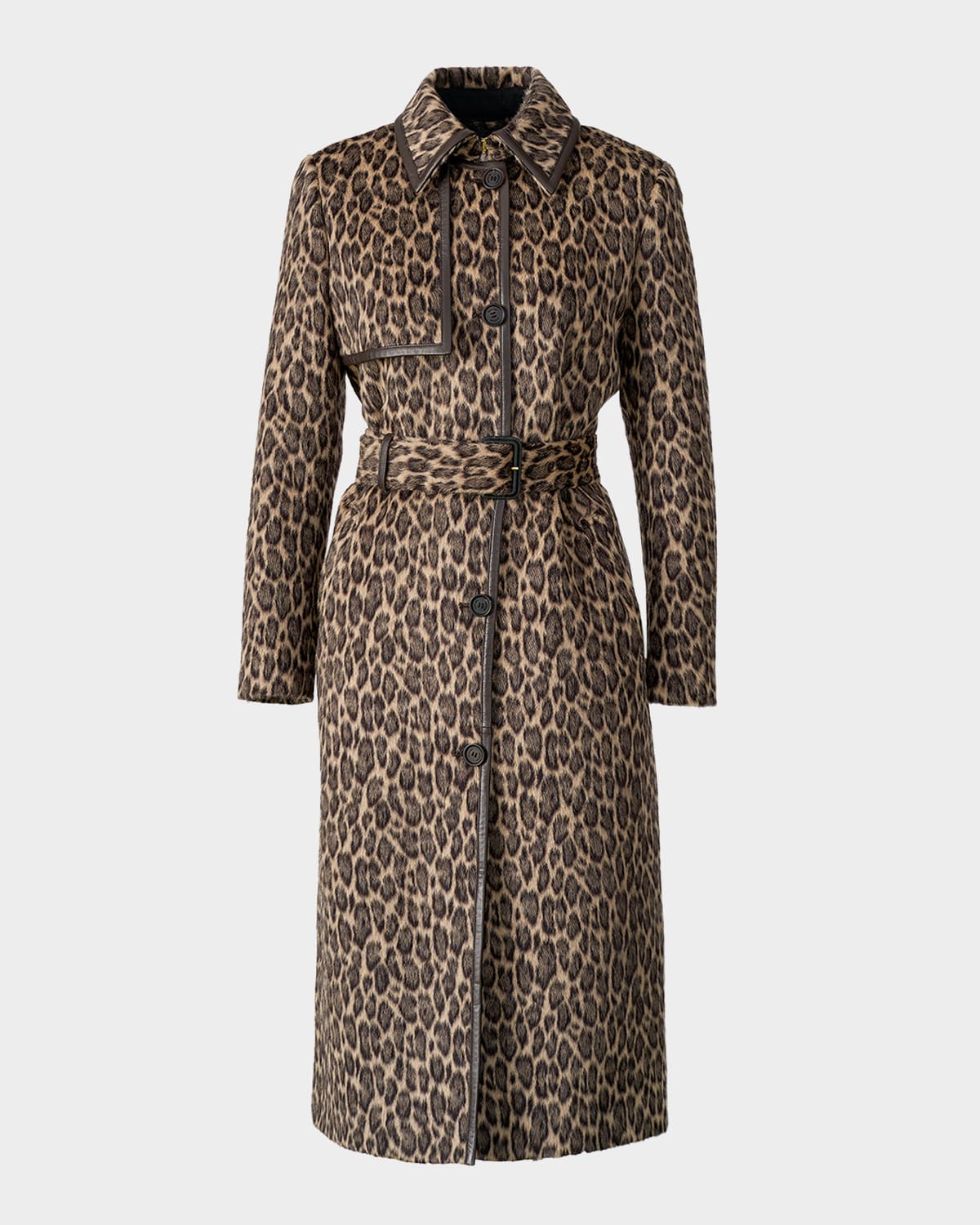 Mackage Zeva-a Single-breasted Wool Trench Coat In Brown