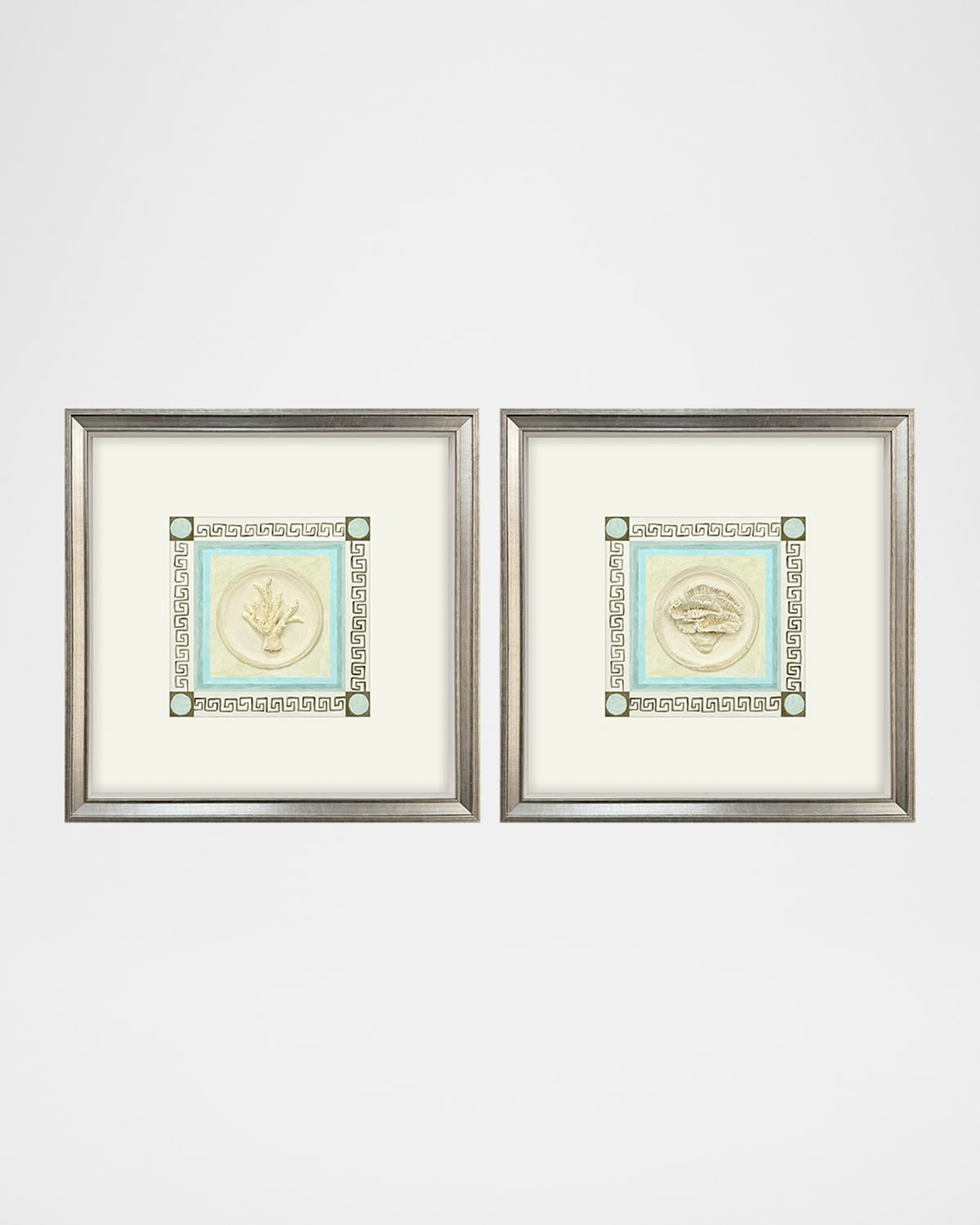 Paragon Decors Coral Circles I Hand-embellished Giclees, Set Of 2 In Multi