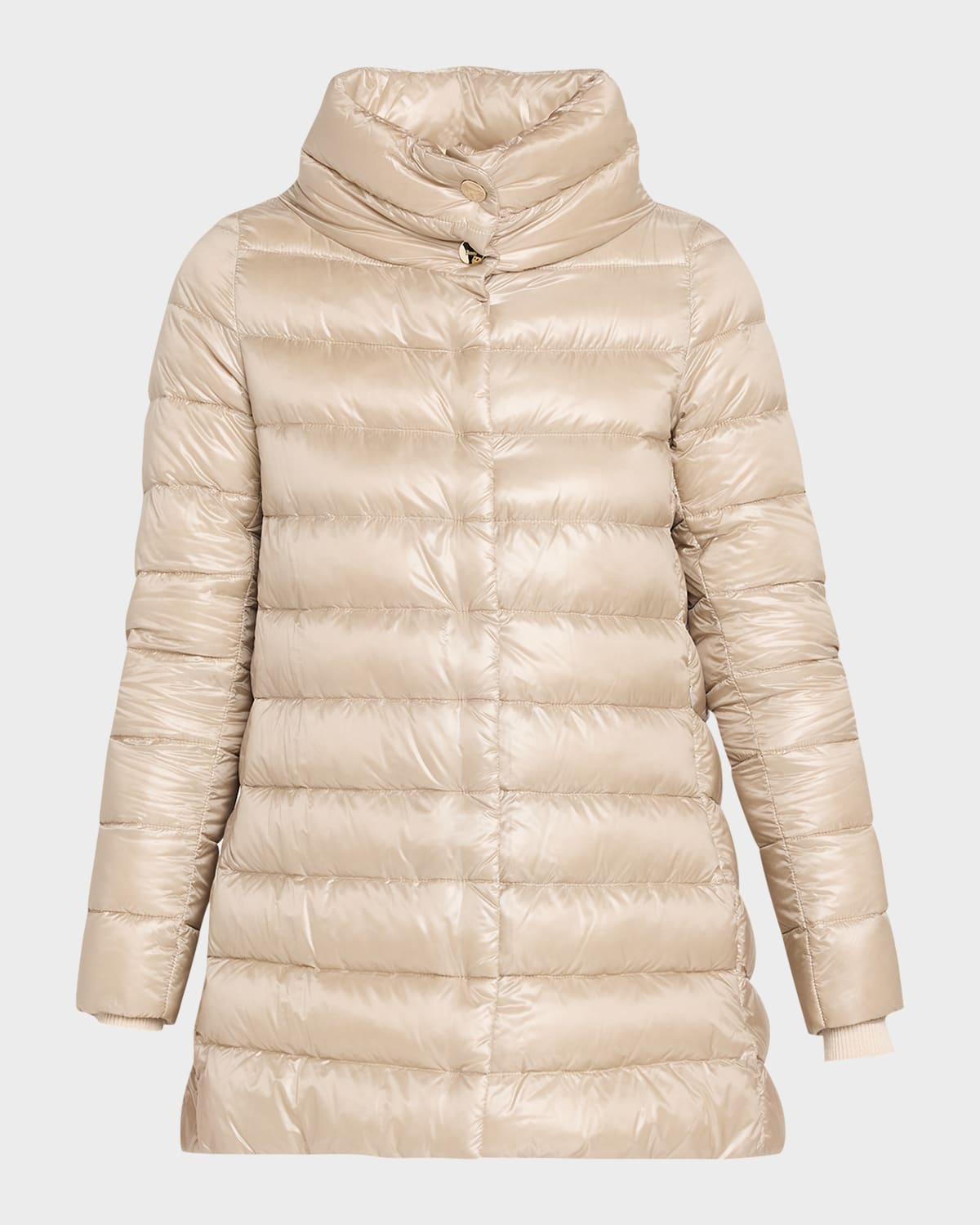 Herno Amelia Ultra-light A-line Down Jacket In Brown