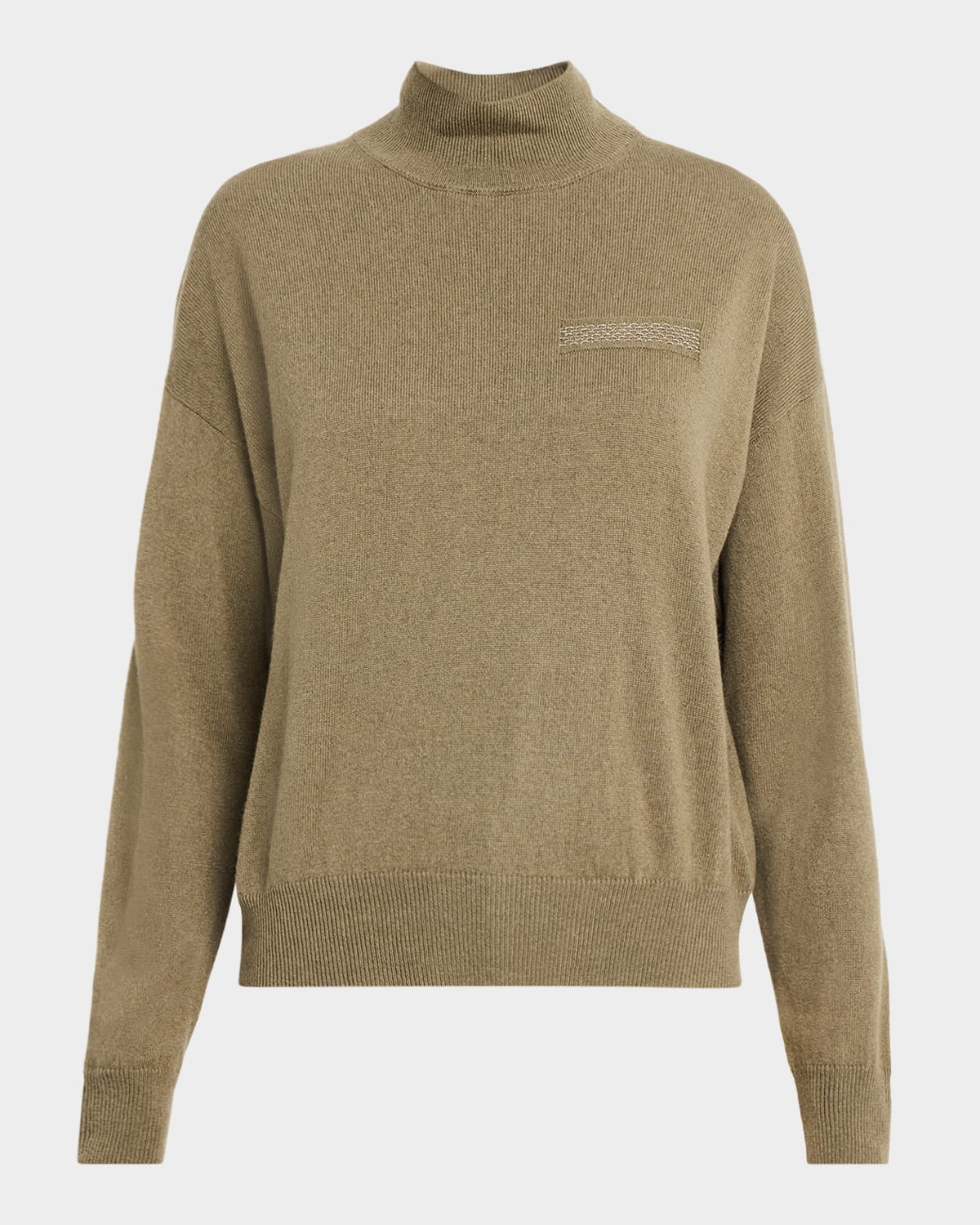 Peserico Silk And Cashmere Turtleneck Sweater In Brown