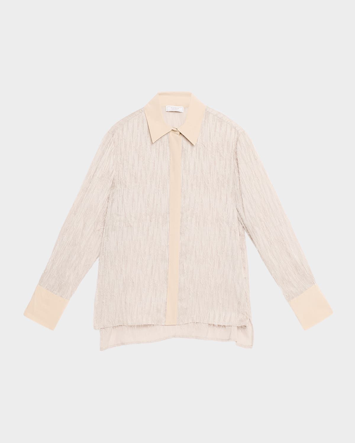 Peserico Jacquard Fil Coupé Button-front Shirt In Neutral