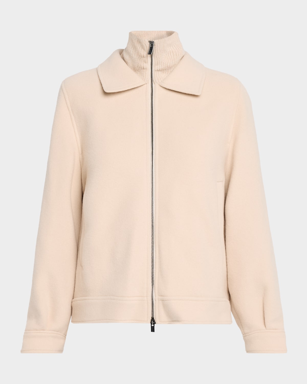 Peserico Wool And Cashmere Double Cloth Jacket In Neutral