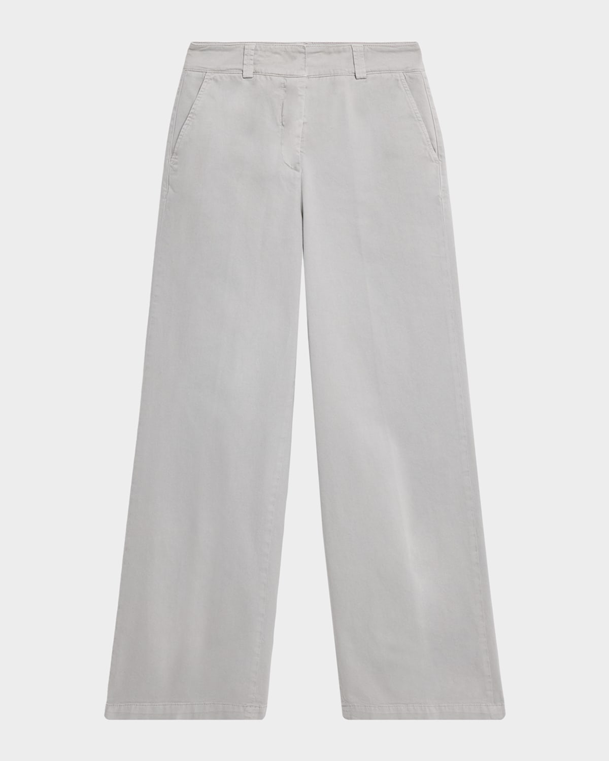 Peserico Garment-dyed Wide-leg Pants In Gray