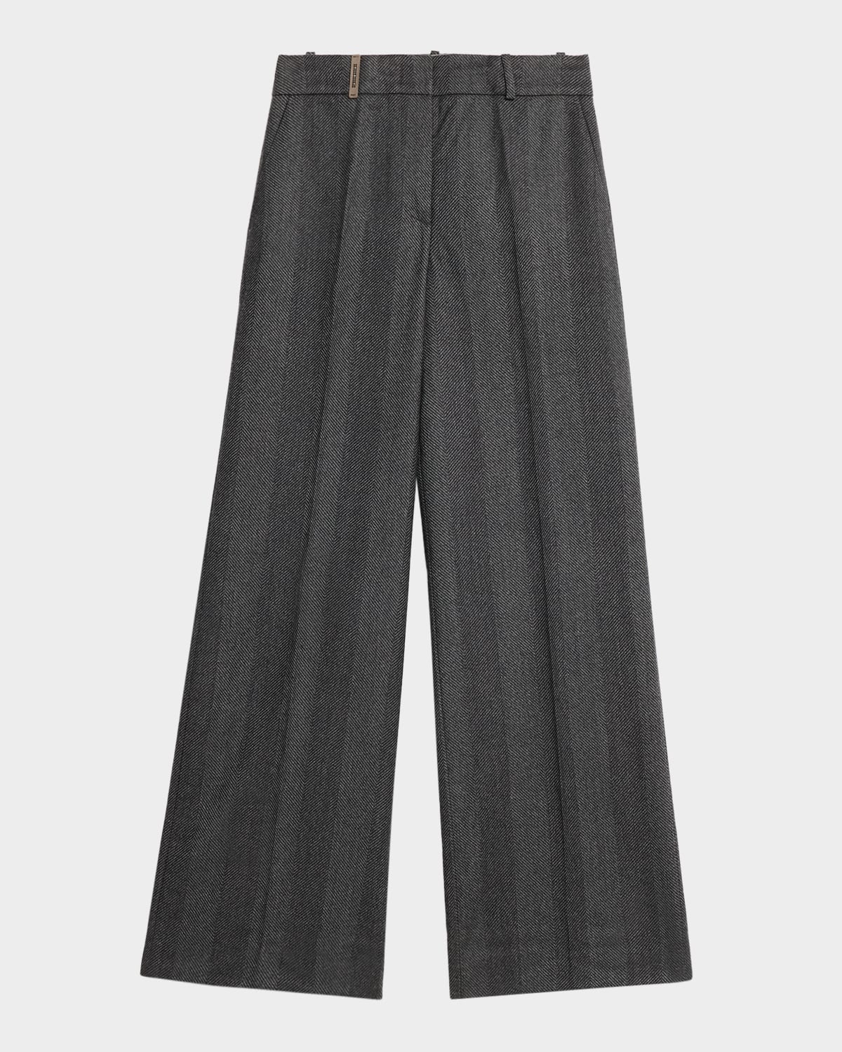 Peserico Wide-leg Herringbone Pants In Multi