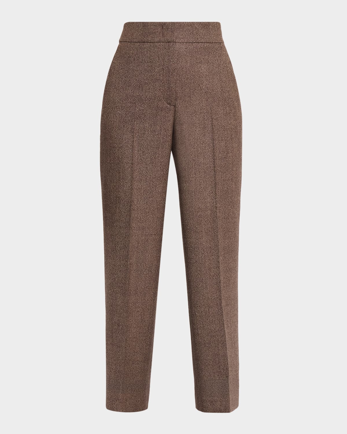 Peserico Jaspé Wool Straight-leg Ankle Trousers In Animal Print