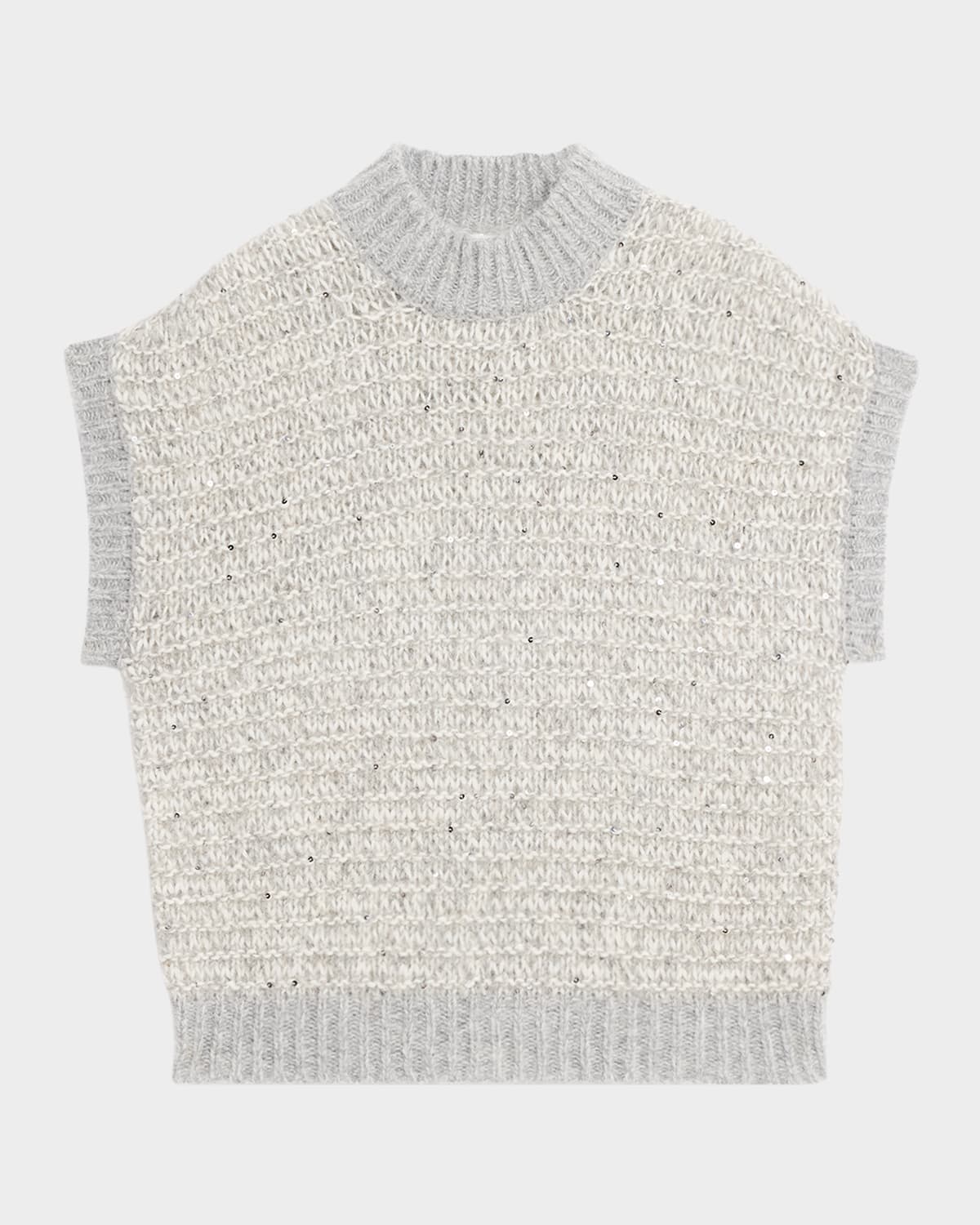 Peserico Alpaca-blend Sweater Vest In Gray