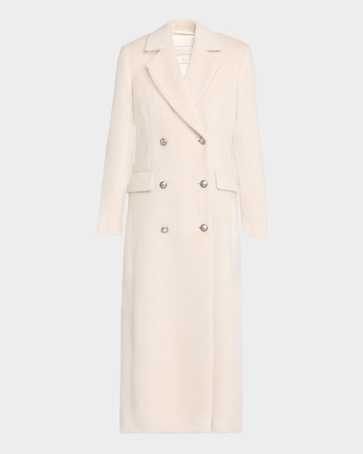 Peserico Baby Alpaca Wool Double-breasted Coat In Neutral