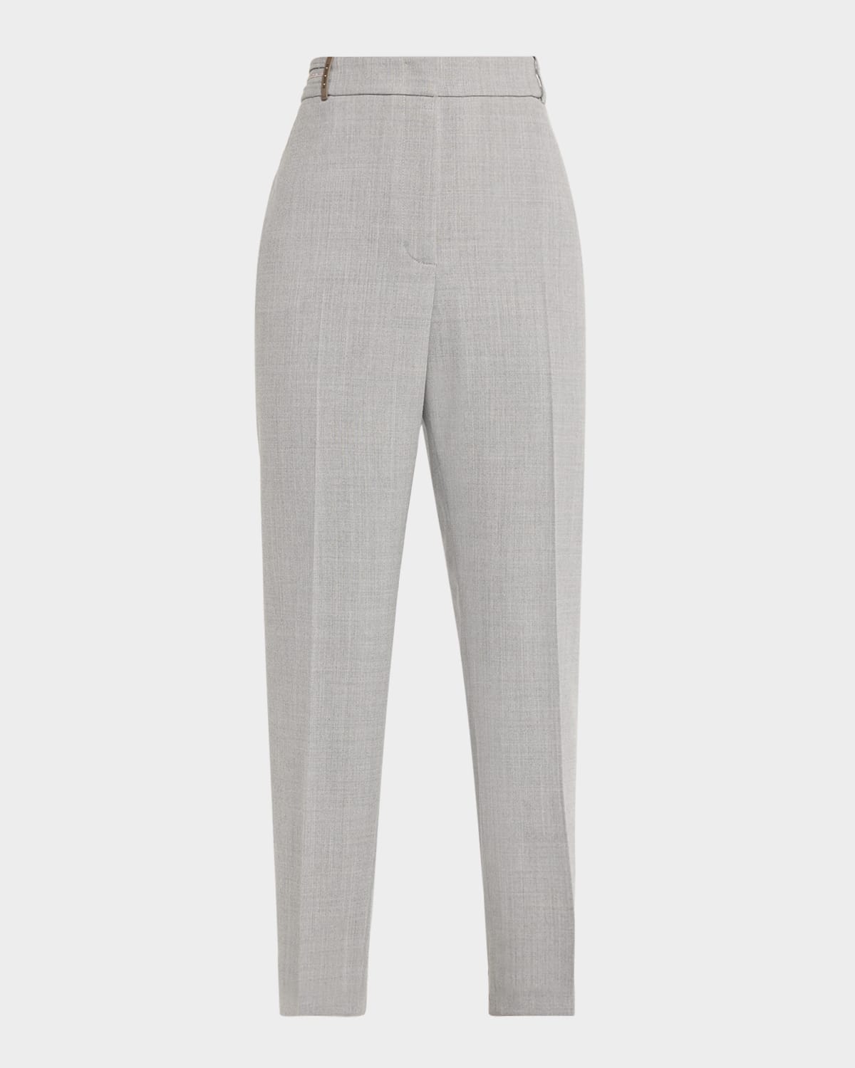 Peserico Punto Luce-trim Wool-blend Cigarette Trousers In Multi
