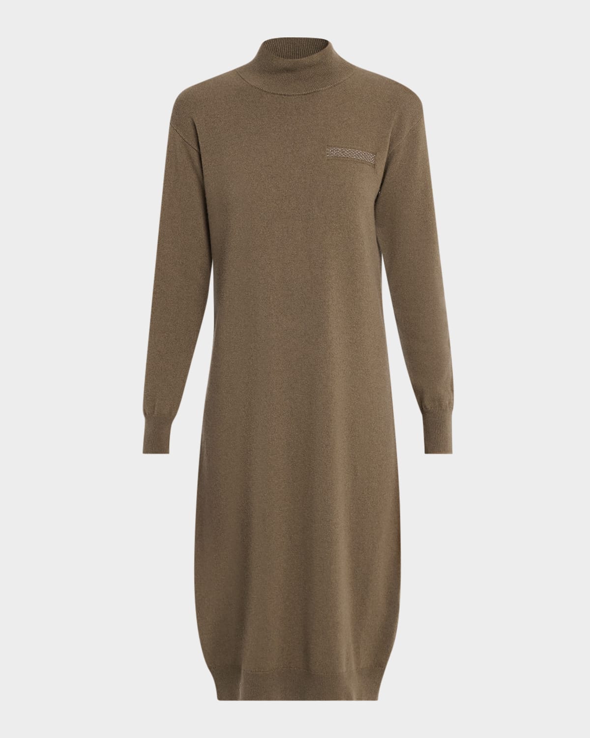 Peserico Cashmere, Silk And Wool Knit Midi Dress In Green