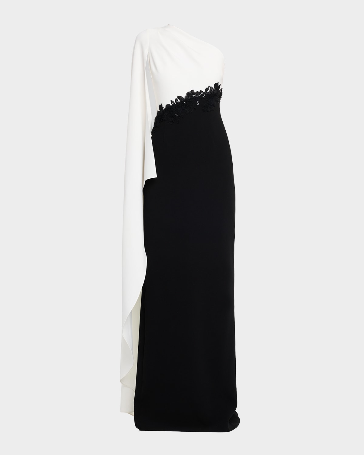 Cape-Sleeve Column Gown