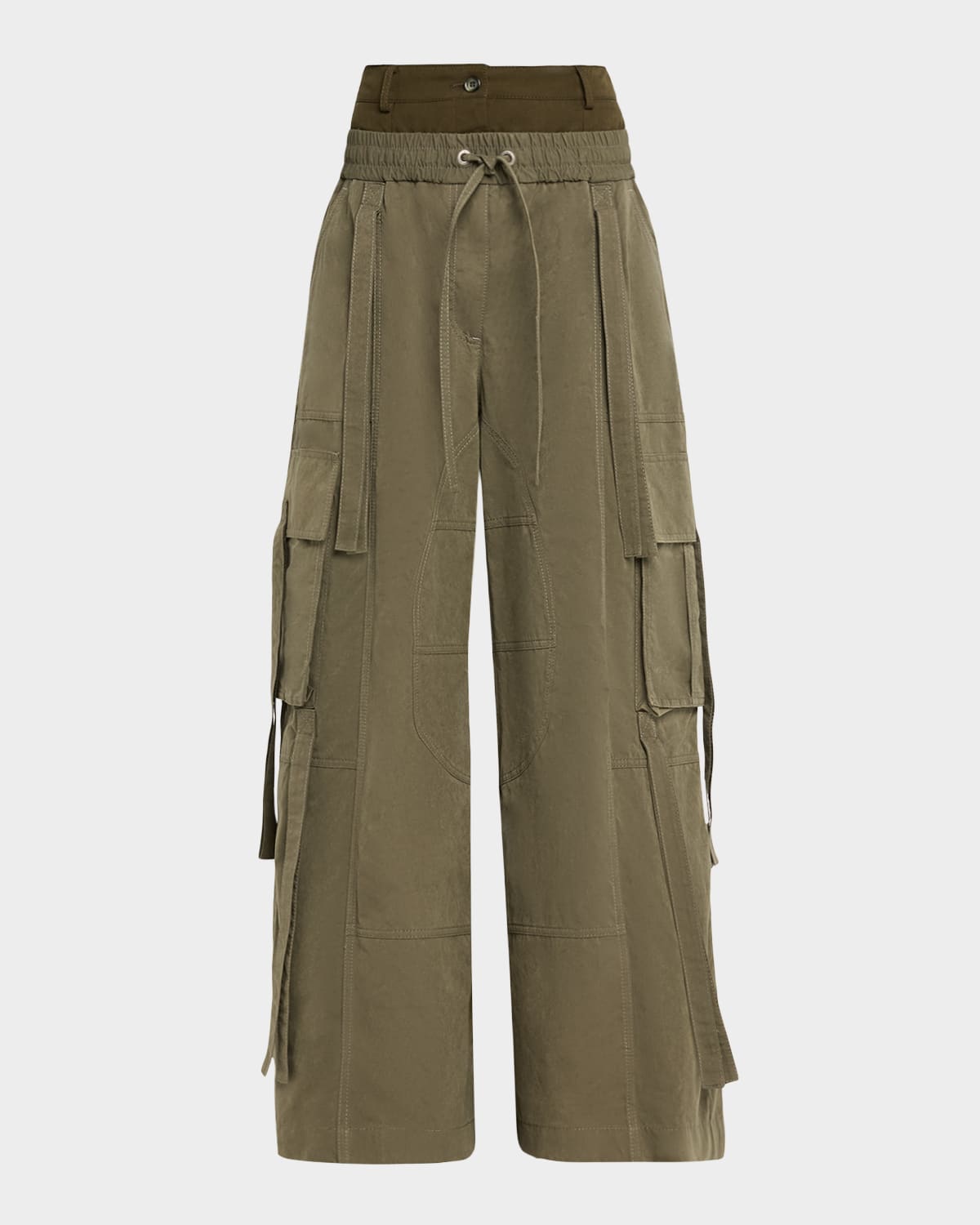 Dolce & Gabbana Dual-waistband Wide-leg Cargo Trousers