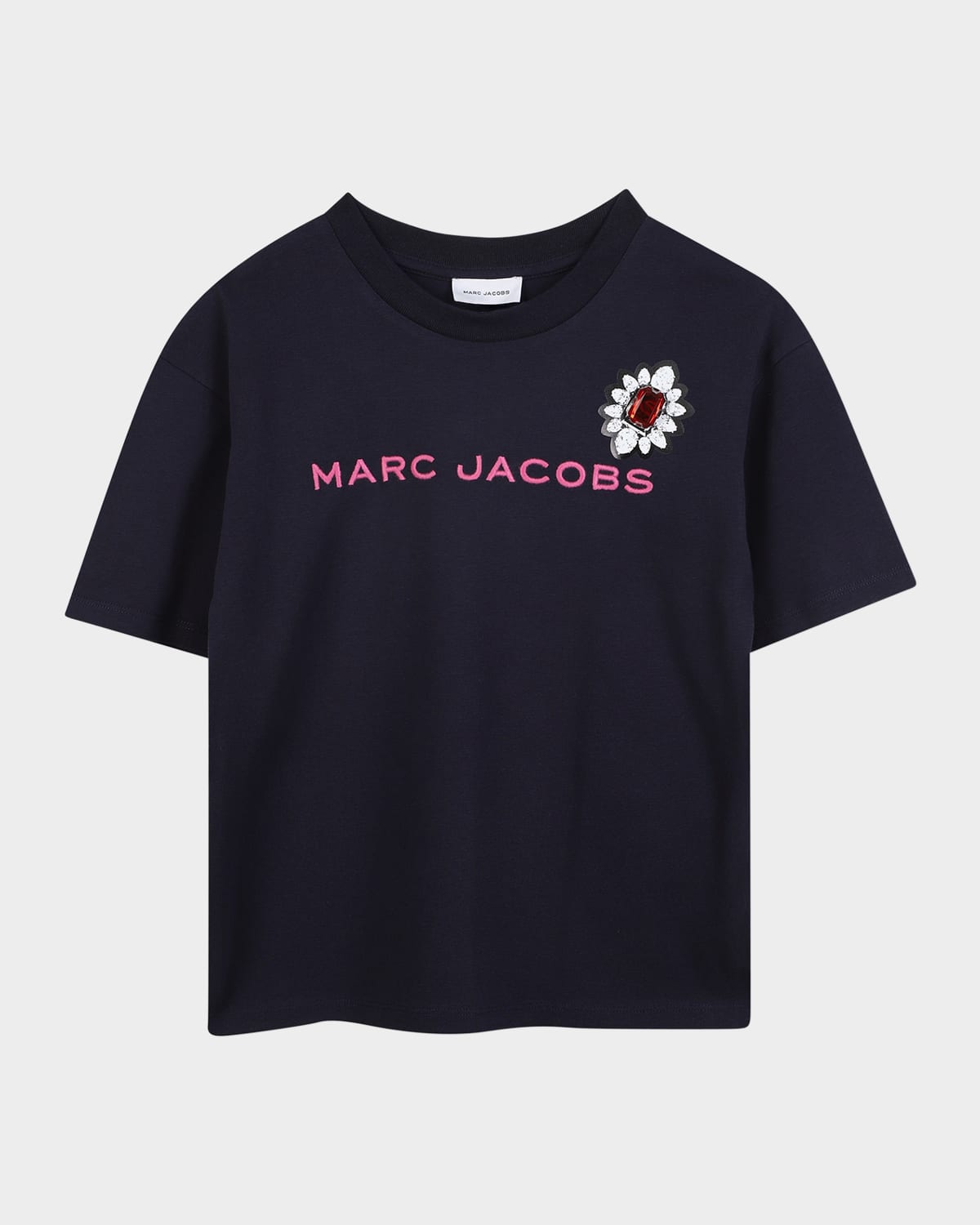 Marc Jacobs Kids' Girl's Jewel Applique Logo T-shirt In Animal Print