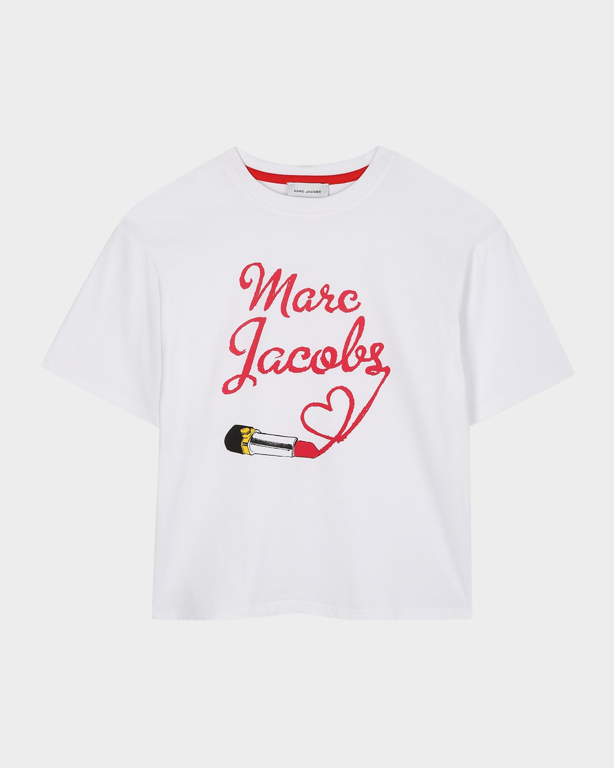 Marc Jacobs Kids' Girl's Logo Lipstick Short-sleeve T-shirt In Multi