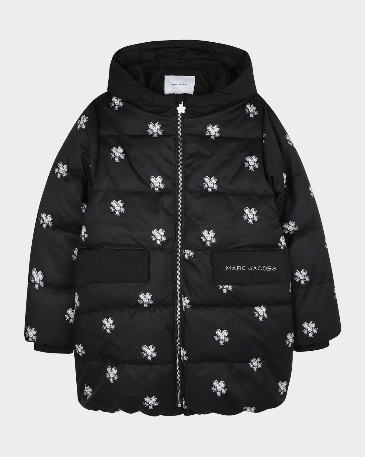 Marc Jacobs Kids' Girl's Puffer Jacket With Jewels Print In Animal Print