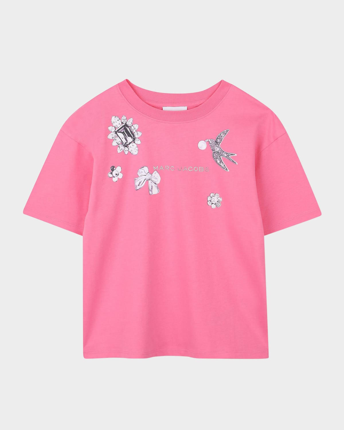 Marc Jacobs Kids' Girl's Scattered Jewels Printed T-shirt In Pink