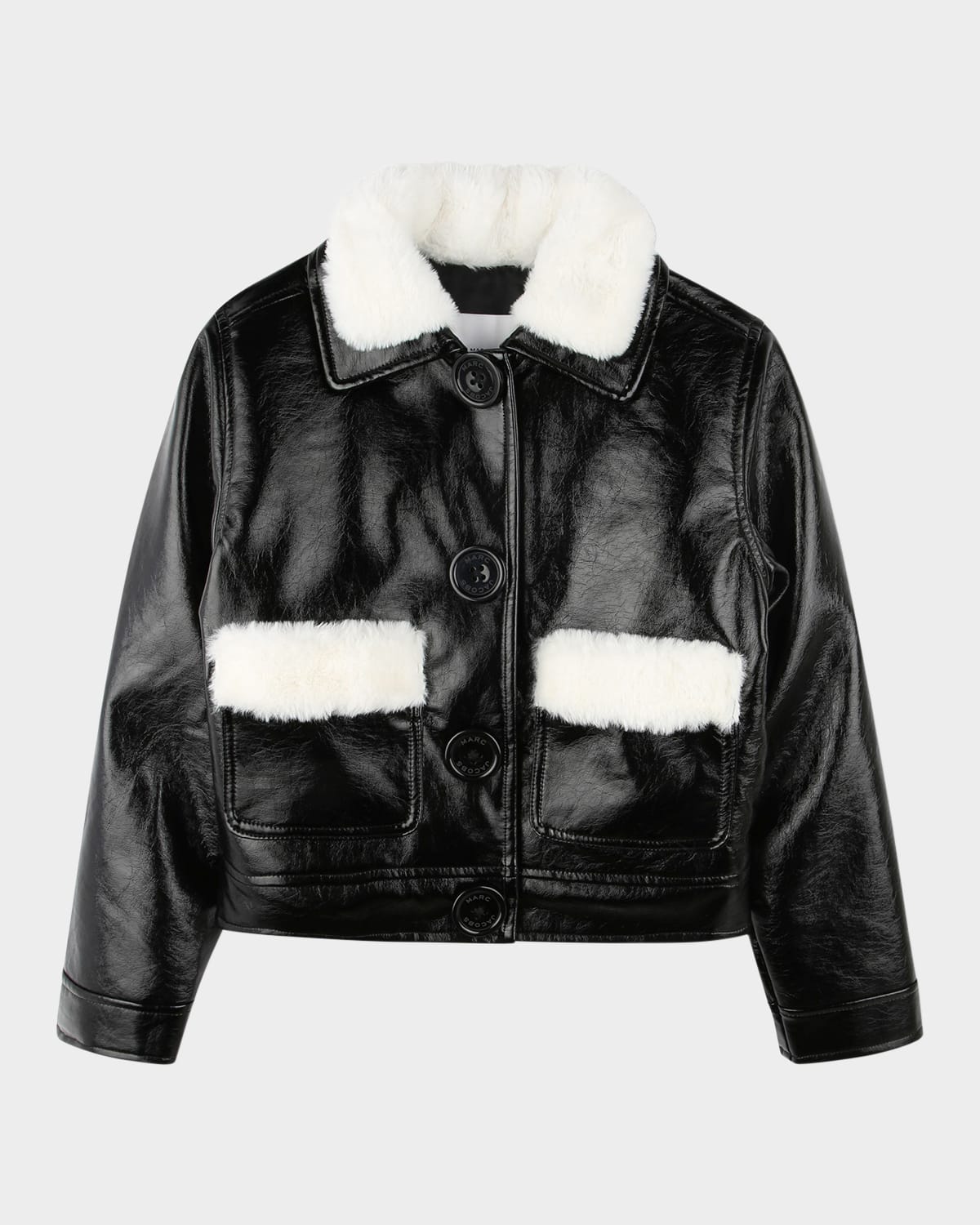 Marc Jacobs Faux Fur-collared Leather Jacket In Black