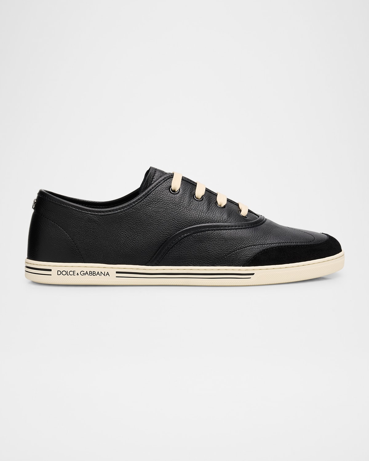 Dolce & Gabbana Men's Saint Tropez Calfskin Low-top Sneakers In Black