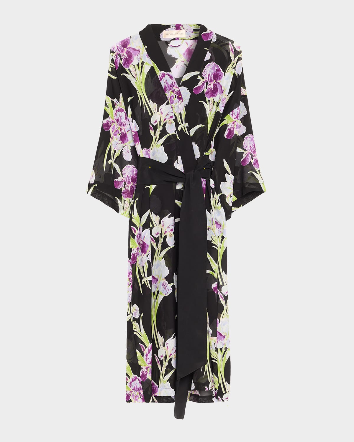 Amaya Athena Floral-Print Silk Robe