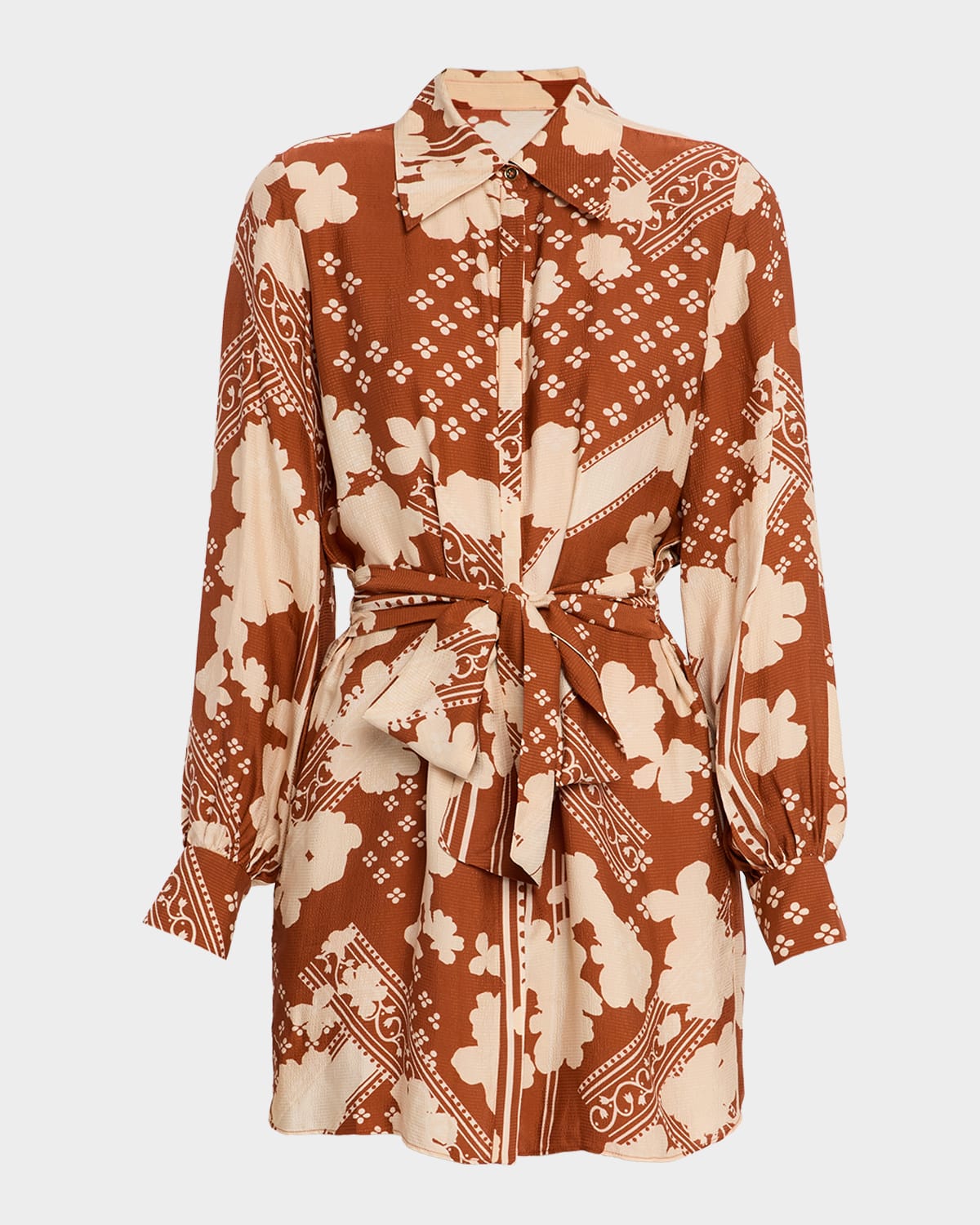Ramy Brook Ada Belted Mini Shirtdress In Multi