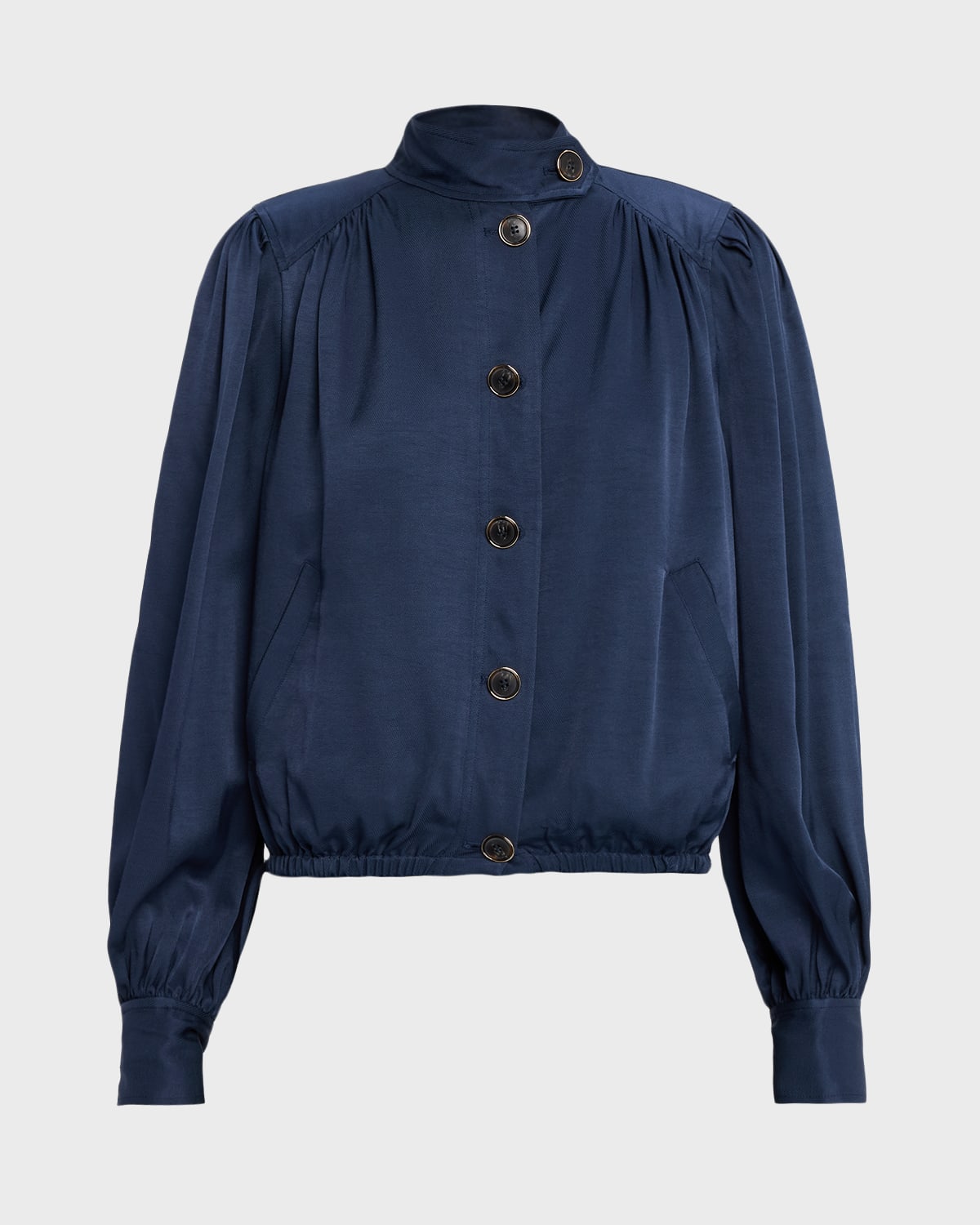 Ramy Brook Mitchell Button-front Jacket In Blue
