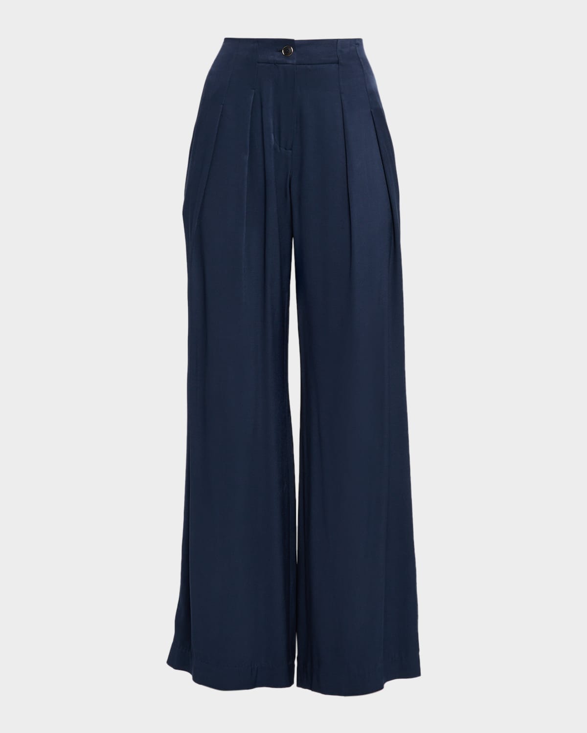 Ramy Brook Russell Satin Wide-leg Pants In Blue